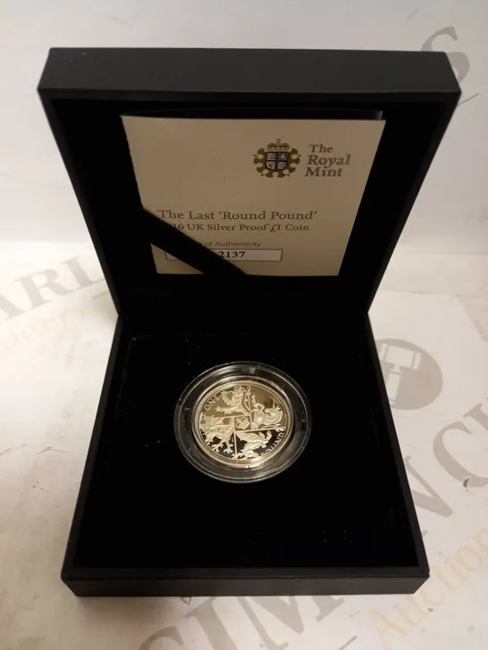 THE ROYAL MINT THE LAST 'ROUND POUND' 2016 UK SILVER PROOF £1 COIN