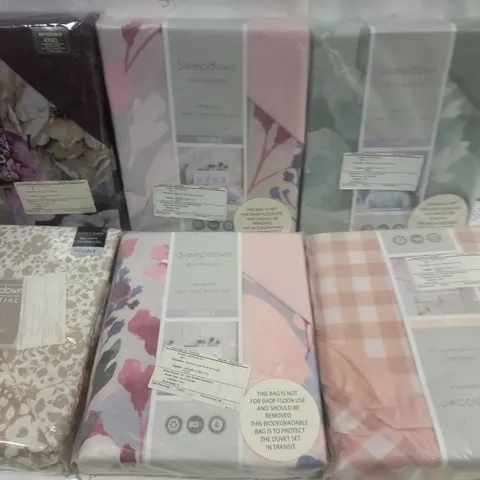 LOT OF 6 ASSORTED SLEEPDOWN DUVET SETS IN VARIOUS SIZES