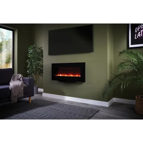 BOXED SANTOS WALL MOUNTED ELECTRIC FIRE - WHITE/GREY (1 BOX)