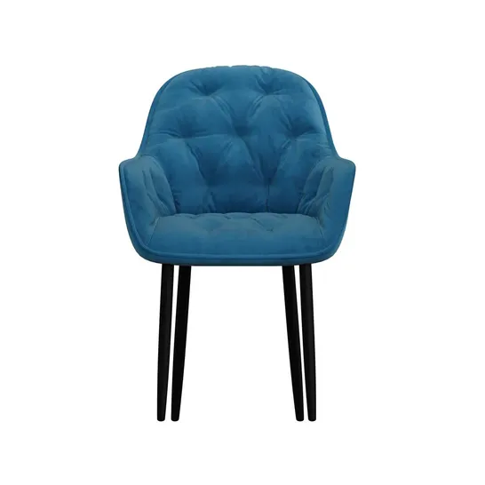 BOXED SET OF 2 ANIKA VELVET DINING CHAIRS IN BLUE (1 BOX)