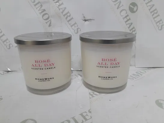 BOXED SET OF 2 ROSE ALL DAY SCENTED CANDLE HOMEWORK
