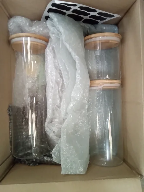 3 ASSORTED GLASS JARS