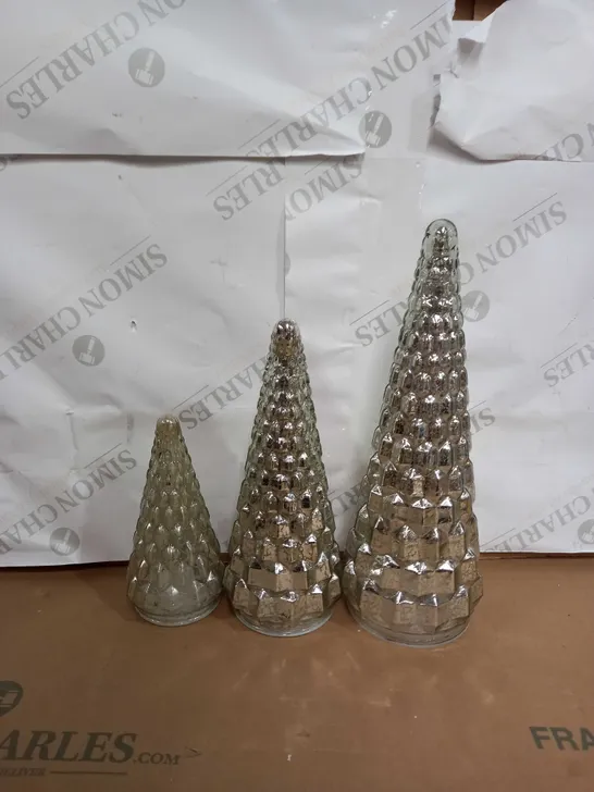 ALISON CORK SET OF MERCURY GLASS TREES