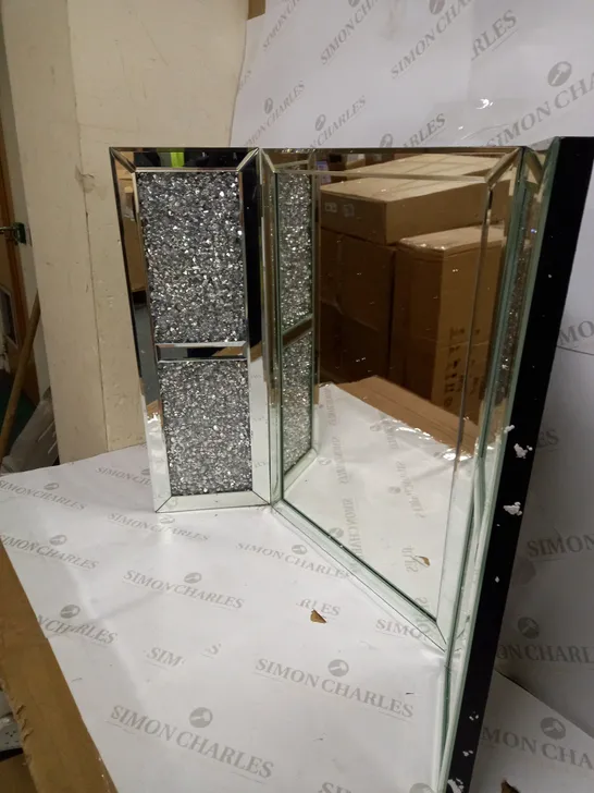 MIRROR WITH GLASS CRYSTAL STYLE SIDES