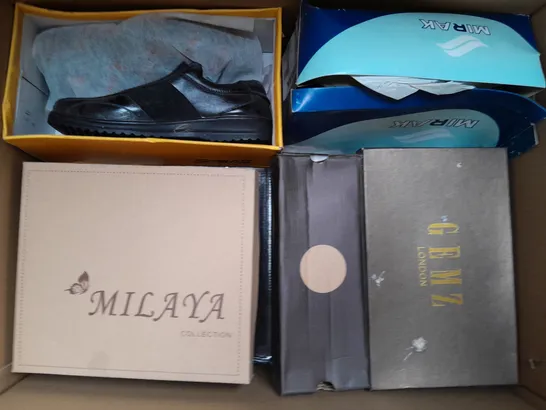 BOX OF APPROXIMATELY 10 PAIRS OF SHOES IN VARIOUS STYLES AND SIZES TO INCLUDE ANNE MICHELLE, ETC