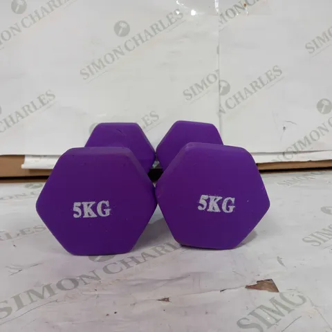 SET OF 2 5 KG DUMBBELLS IN PURPLE