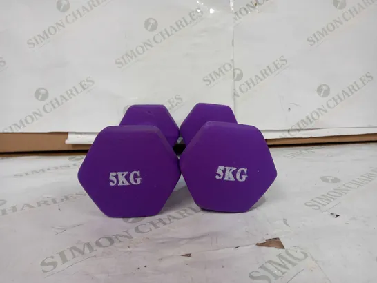 SET OF 2 5 KG DUMBBELLS IN PURPLE