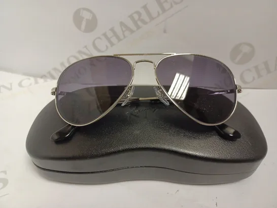 RAYBAN SILVER EFFECT AVIATOR PRESCRIPTION SUNGLASSES