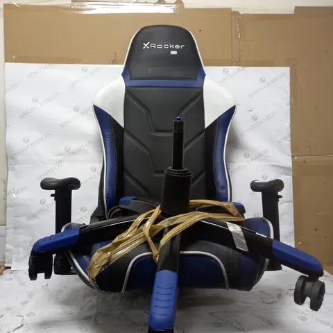 X ROCKER GAMING CHAIR BLUE AND BLACK