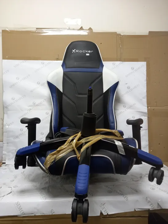 X ROCKER GAMING CHAIR BLUE AND BLACK