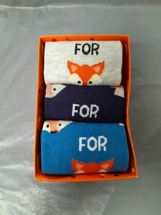 URBAN ECCENTRIC FOR FOX SAKE SOCKS X 3 PAIRS UNISEX SIZE 6-11