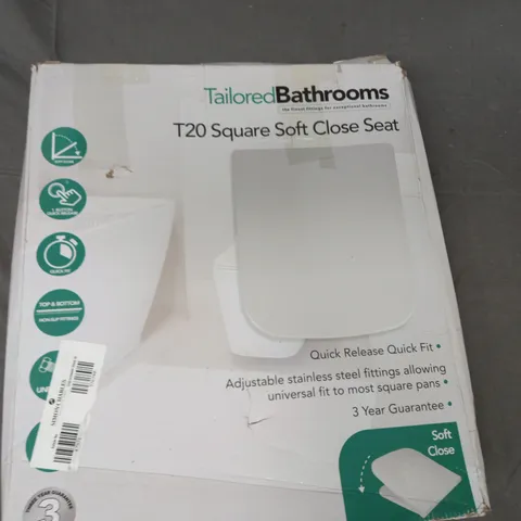 BOXED T20 SQUARE SOFT CLOSE TOILET SEAT