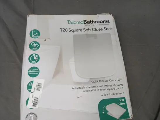 BOXED T20 SQUARE SOFT CLOSE TOILET SEAT