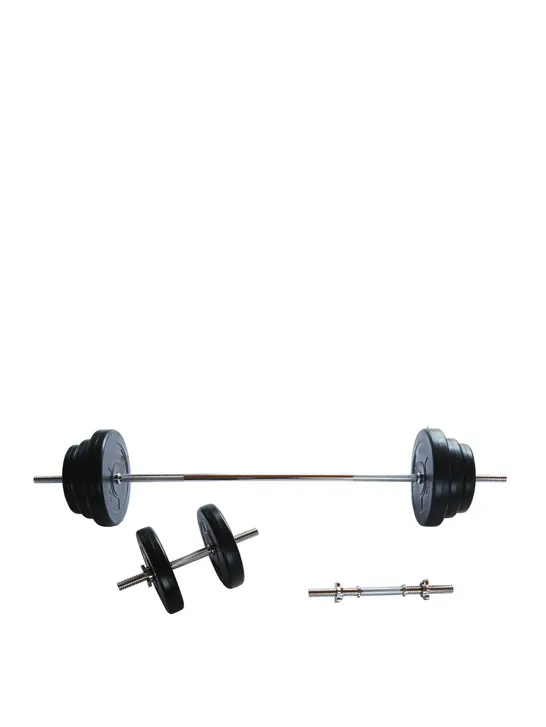 BOXED 50KG BARBELL/DUMBELL SET (3 BOXES)