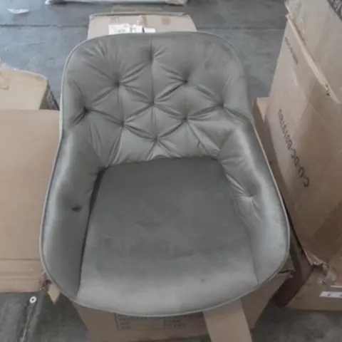 BOXED 2 DARK GREY BLUVEL SUEDE CHAIRS (1 BOX)