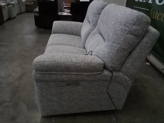 QUALITY BRITISH DESIGNER G PLAN SEATTLE 2.5 SEATER ELECTRIC RECLINER DBL B030 REMCO LIGHT GREY FABRIC 