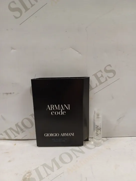 LOT OF APPROX 120 X 1.2ML ARMANI CODE EAU DE TOILETTE POUR HOMME PARFUM SAMPLES 