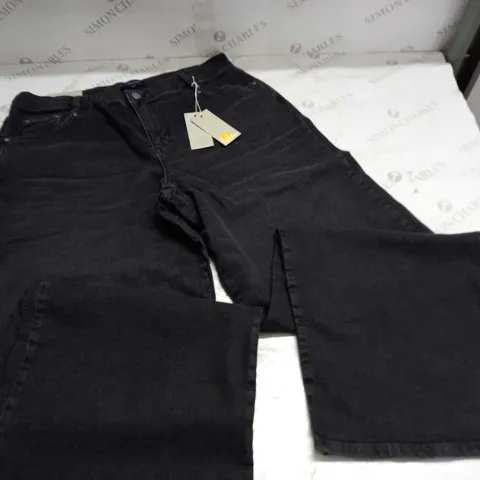 BODEN LOW RISE WIDE LEG JEANS IN BLACK - UK 14 R