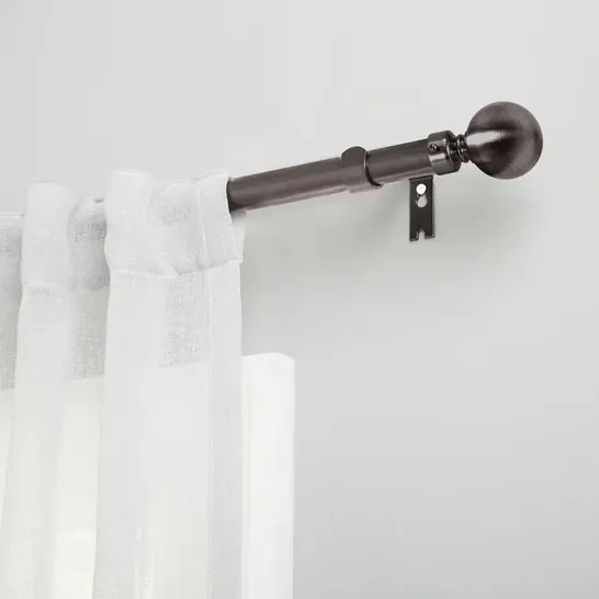 BOXED APALACHIN EXTENDABLE MILD STEEL SINGLE CURTAIN POLE 