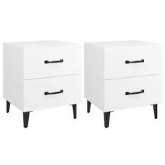 BOXED JEMENA 2 DRAWER BEDSIDE TABLE - WHITE