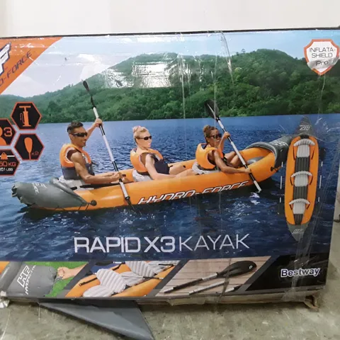 BOXED HYDRO-FORCE RAPID X3 3 PERSON INFLATABLE KAYAK