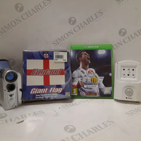 LOT OF APPROX 15 ASSORTED ITEMS TO INCLUDE - FIFA 18 XBOX ONE - OUYAMA CAMERA - 2.4 TFT LCD MONITIOR ECT