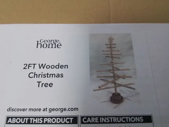 BOXED GEORGE 2FT WOODEN CHRISTMAS TREE