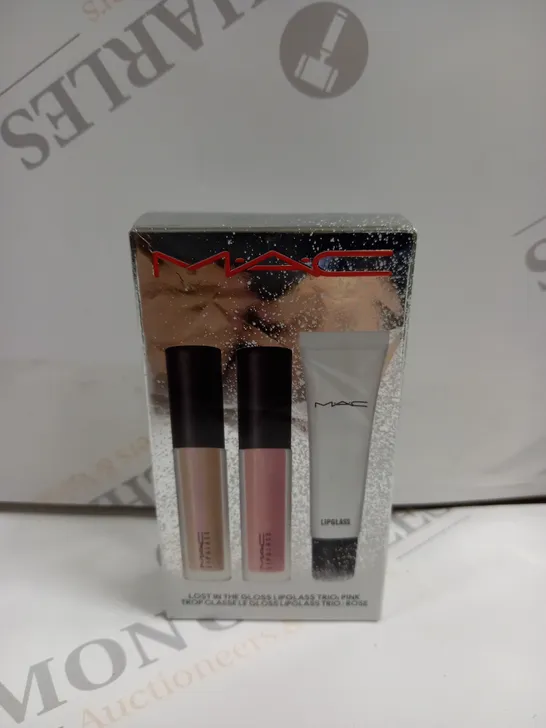 BOXED MAC PINK LOST IN THE GLOSS LIPGLASS TRIO