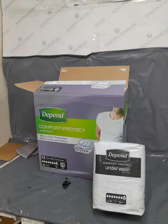 DEPEND COMFORT-PROTECT UNDERWEAR L/XL 54 PAIRS