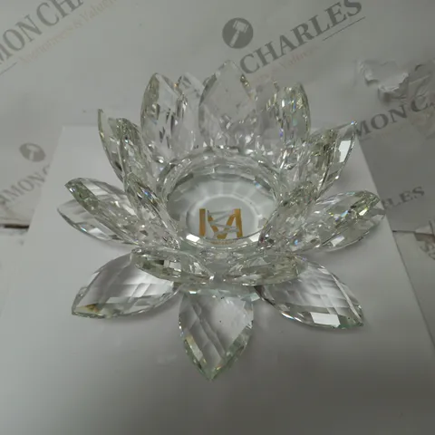 JULIAN MCDONALD GLASS LOTUS CANDLE HOLDER - CLEAR