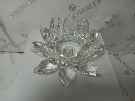 JULIAN MCDONALD GLASS LOTUS CANDLE HOLDER - CLEAR