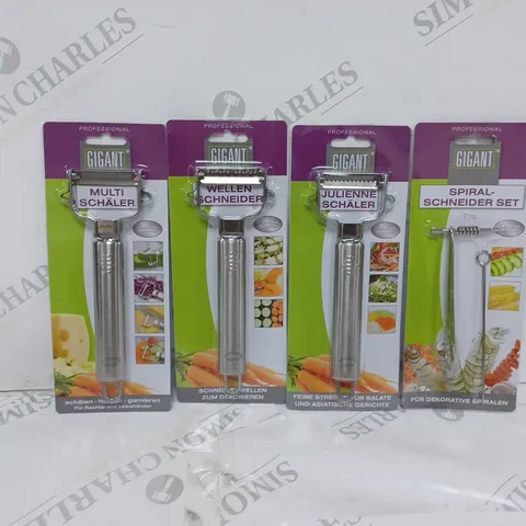 BOX OF 4 ASSORTED PROFESSIONAL GIGANT VEGETABLE PEELERS