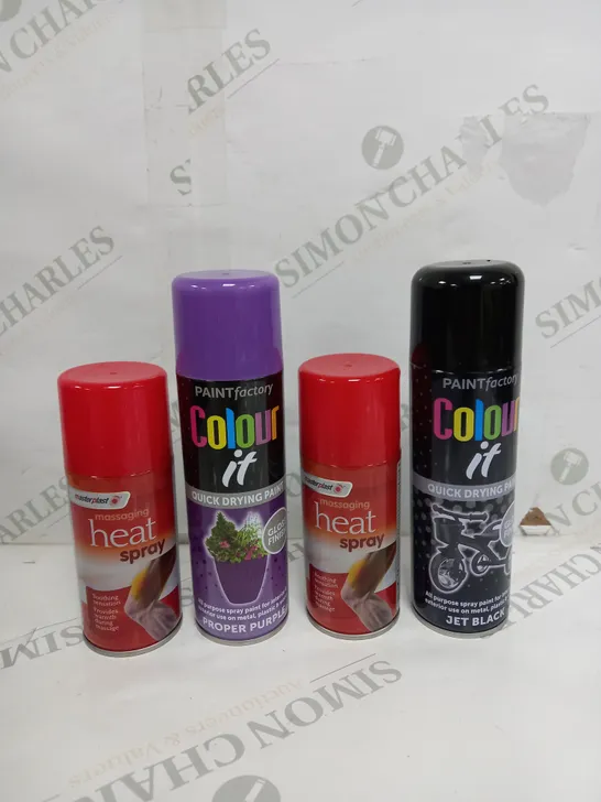 BOX OF APPROX 15 ASSORTED LIQUIDS TO INCLUDE - COLOUR IT & HEAT SPRAY ETC