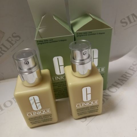 LOT OF 2 X 125ML CLINIQUE DRAMATICALLY DIFFERENT MOISTURIZING LOTION FOR VERY DRY TO DRY COMBINATION SKIN 