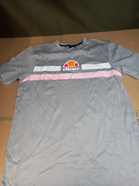 ELLESSE LOGO GREY T-SHIRT SIZE L