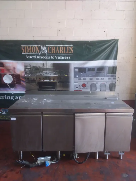 COMMERCIAL FOOD PREP STATION WITH UNDERCOUNTER FRIDGE 