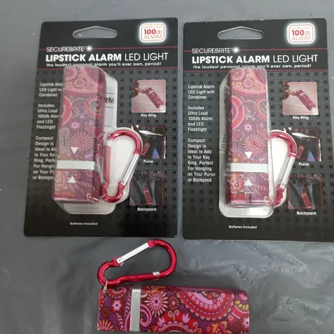 SECUREBRITE SET OF 3 LIPSTICK SAFETY ALARMS WITH FLASHLIGHT