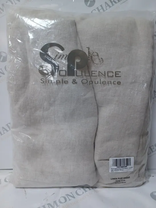 SIMPLE & OPULENCE LINEN FLAT SHEET KING SIZE 