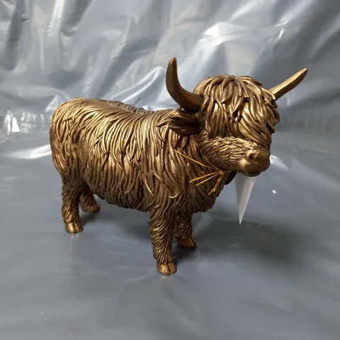 BOXED REFLECTIONS BY LEONARDO BRONZES HIGHLAND COW ORNAMENT