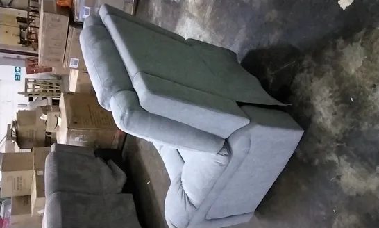 DESIGNER LIGHT GREY FABRIC POWER RECLINER ARMCHAIR 