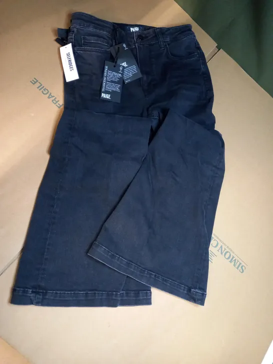 PAIGE GENEVIEVE 32IN INSEAM BLACK WILLOW SZ 28 JEANS 