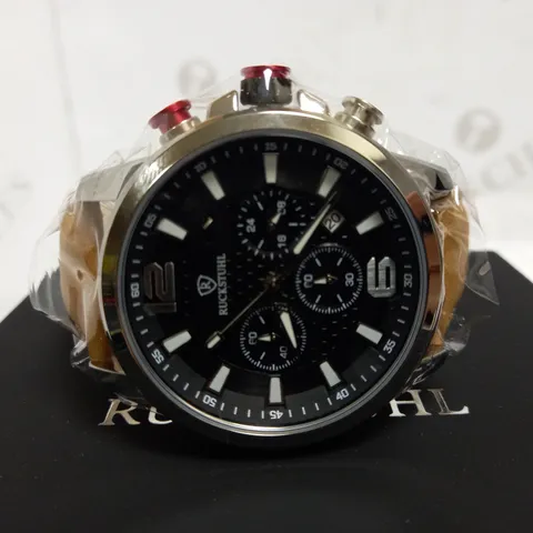 RUCKSTUHL SPORTS CHRONOGRAPH LEATHER STRAP WATCH