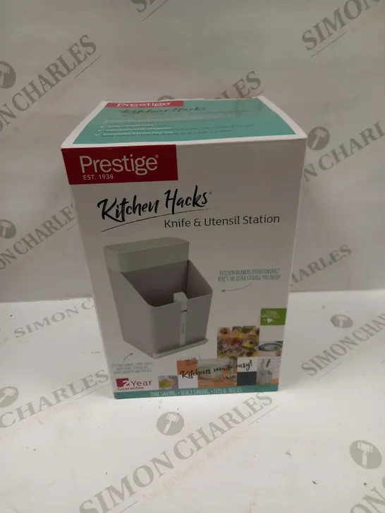 BOX OF 8 BRAND NEW PRESTIGE KITCHEN HACKS KNIFE & UTENSIL STATIONS