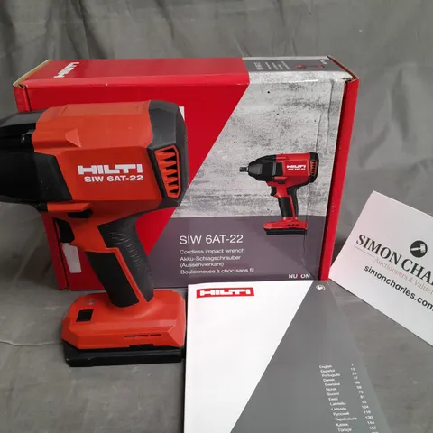 BOXED HILTI CORDLESS IMPACT WRENCH - SIW 6AT-22