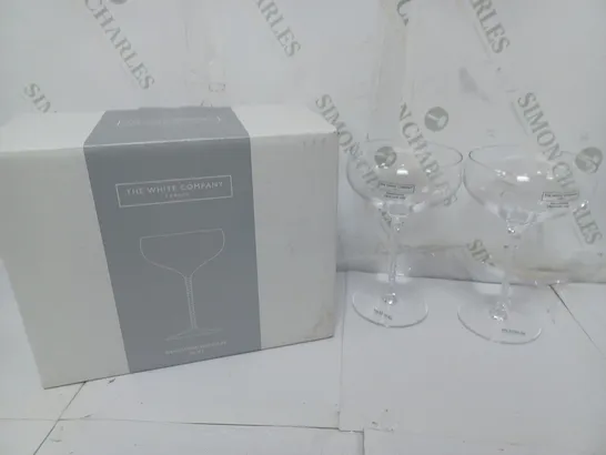 BOXED THE WHITE COMPANY FERNE TWISTED STEM COUPE GLASSES (SET OF 2)