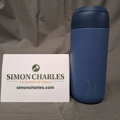 CHILLY'S STAINLESS STEEL HOT/COLD DRINK BOTTLE IN BLUE