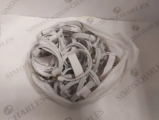 BOX OF APPROXIMATELY 35 ASSORTED DATA CHARGING CABLES TO INCLUDE LIGHTNING TO USB & LIGHTNING TO USB-C