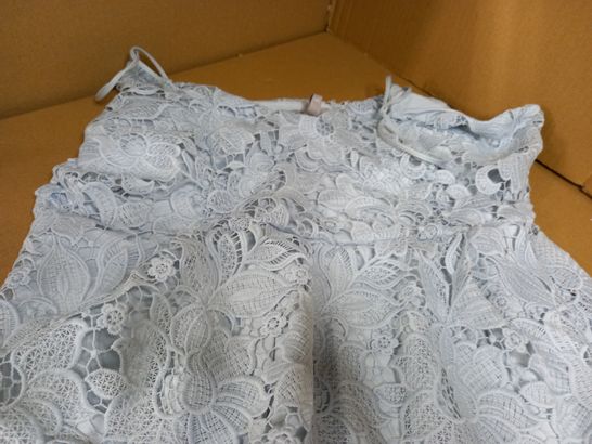 H&M DUSTY BLUE/LACE DETAILED OCCASION DRESS - XL