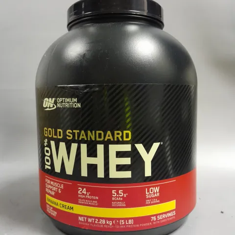 SEALED OPTIMUM NUTRITION GOLD STANDARD WHEY - BANANA CREAM 2.28KG