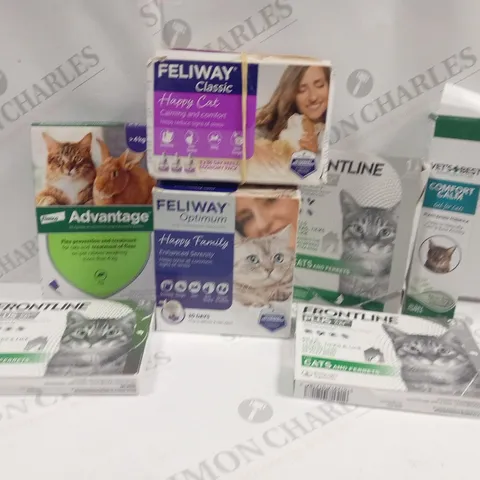 7 ASSORTED CAT CARE PRODUCTS TO INCLUDE; VET'S BEST, FRONTLINE, FELIWAY CLASSIC AND ELANCO,